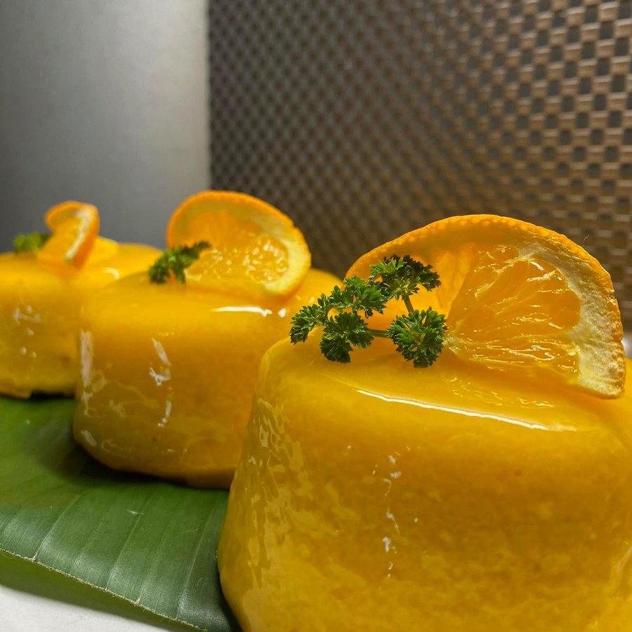 Sasivimol's home cooking — a glazed orange dessert